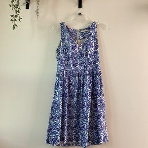 Milly Blue Patterned Dress, Size 4